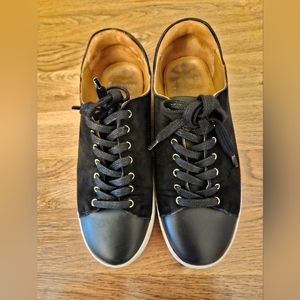 Sezane jack baskets sneakers US 6.5 (37) black leather + suede (bi-material)